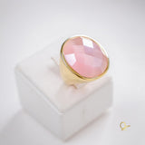 Gold Ring with Rose Quartz