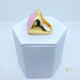 Gold Ring with Rose Quartz