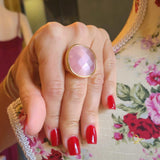 Gold Ring with Rose Quartz
