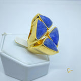 Gold Ring with Sodalite