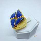 Gold Ring with Sodalite