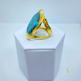 Golden Ring with Mexican Turquoise