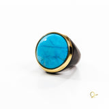Golden Ring Wood with Turquoise