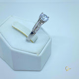 Silver Ring in Rhodium with Zirconia