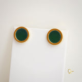18k Gold Plated Earring with Green Agate
