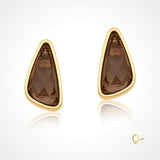 18k Gold Plated Earring with Smoked Quartz