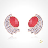 18k Gold Plated Earring with Papoula Quartz and Zirconia