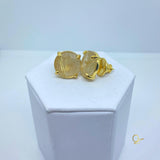 Gold Earring with Rutilated Quartz