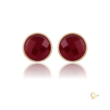 18k Gold Plated Earring with Indian Ruby