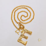 Gold Necklace Letter E