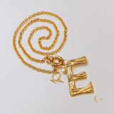 Gold Necklace Letter E