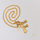 Letter F Gold Necklace