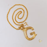 18k Gold Plated Necklace LETTER G