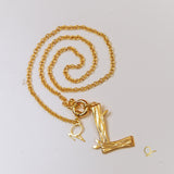 Letter L Gold Necklace
