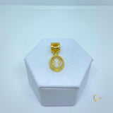 Gold Pendant with Crystal Girl