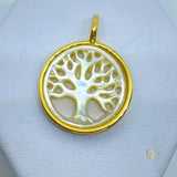 Gold pendant with mother of pearl
