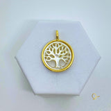 Gold pendant with mother of pearl