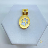 Golden Pendant with Porcelain Dog's Paw